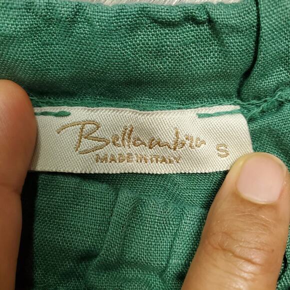 Bellambia Sleeveless Green Linen Top Size S Minimalist Coastal Resort Chic - Picture 4 of 5